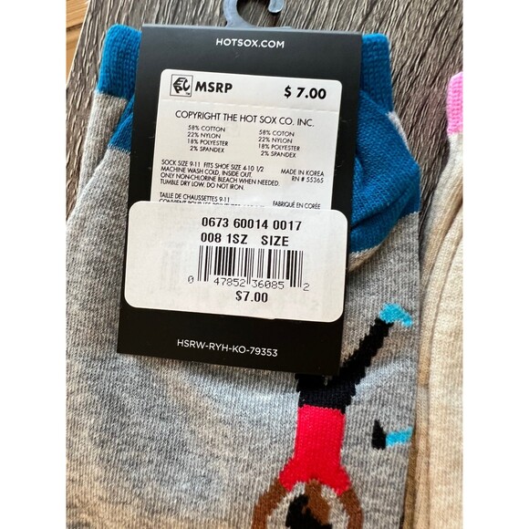 PacSun Socks HotSox L.A Hearts Unite Daisy Pink Blue Dasiy Socks Crew Socks 3 Pr - Picture 7 of 7